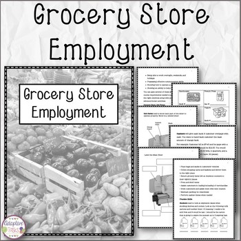 Preview of Grocery Store Employment Information and Skills Practice