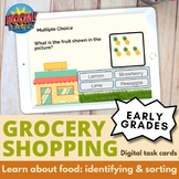 Grocery Store English Food Task Cards | English Boom Cards