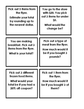 Preview of Grocery Store Flyer Task Cards