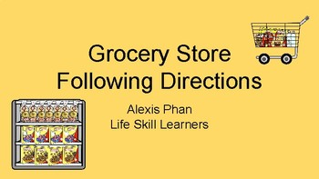 Preview of Grocery Store Following Directions