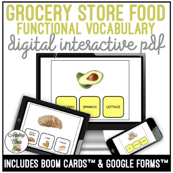 Preview of Grocery Store Food Vocabulary Digital Activity