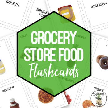 Preview of Grocery Store Foods Flashcards & Sorting Activity
