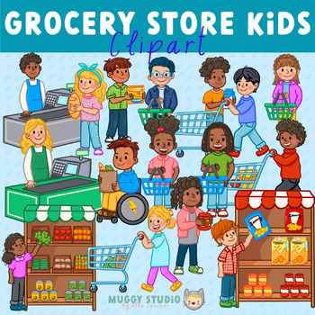 Grocery Store Kids Clipart by Muggy Studio | TPT