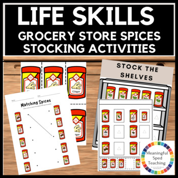 Preview of Grocery Store Life Skills Stock The Shelves Special Education Worksheets