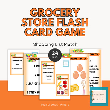 Preview of Grocery Store Match Flash Card Game