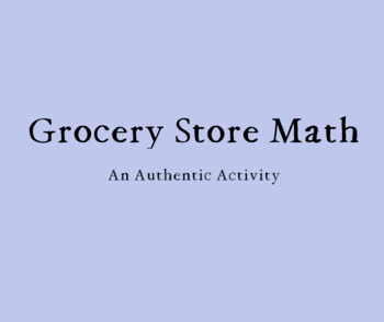 Preview of Grocery Store Math