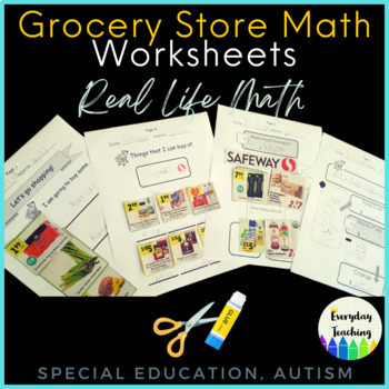 Preview of Grocery Store Math Activities: Special Education, Autism