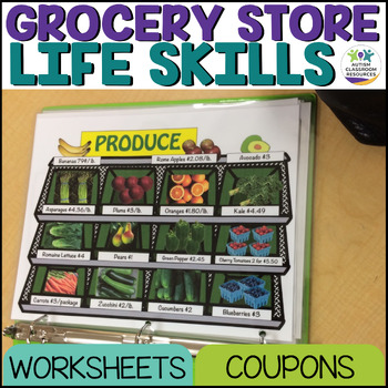 Preview of Grocery Store Math & Grocery Shopping Life Skills Special Education Activities