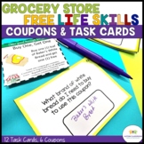 Free Grocery Shopping Life Skills Coupon Task Cards Specia