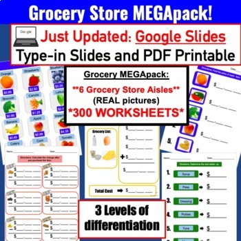 Preview of Grocery Store Math MEGApack: 300+ Digital and Print sped 