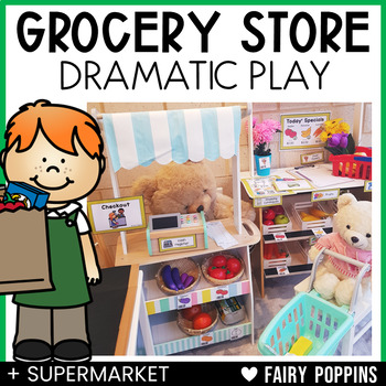 Preview of Grocery Store / Supermarket Dramatic Play Printables | Pretend Play Pack