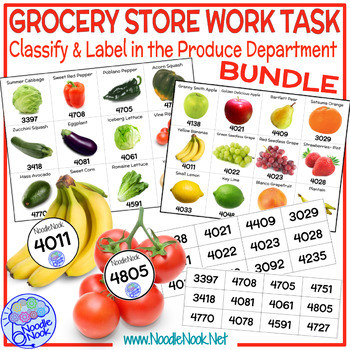 Preview of Grocery Store Vocational Work Task - Produce Section