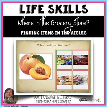 Preview of Grocery Store Categories Sort BOOM™ speech therapy activity