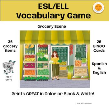 Preview of Grocery Vocabulary Game - ESL/ELL/ENL
