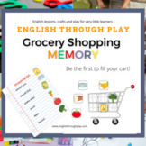 Grocery shopping memory game - Lotto game - great for ESL,