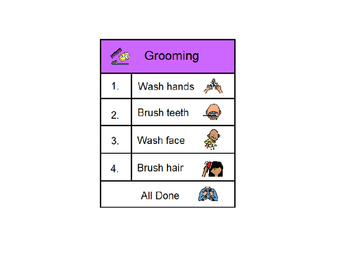Preview of Grooming Task Strip