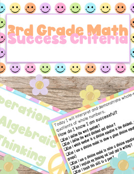 Preview of Groovy 3rd Grade Math Success Criteria