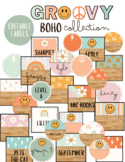 Groovy Boho Classroom Labels [editable]