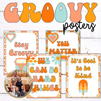 Preview of Groovy Boho Retro Posters Classroom Decor