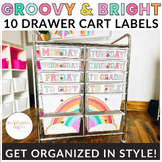 Varsity Patch Letters 12 Drawer Cart Labels | Groovy & Bri