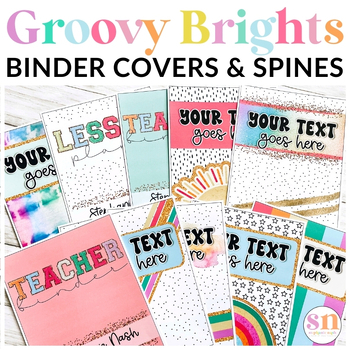 Preview of Varsity Patch Letters Binder Covers | Binder Spines | Groovy & Bright Classroom