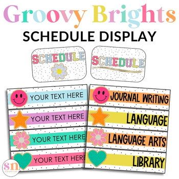 Preview of Varsity Patch Letters Schedule Display | Classroom Schedule | Groovy & Bright