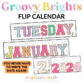 Varsity Patch Letters Flip Calendar | Glitter Date Flip Ca