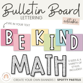 Preview of Groovy Bulletin Board Lettering Pack | Editable SPOTTY PASTEL Display Headers