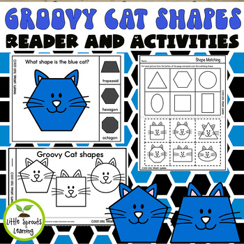 Preview of Groovy Cat Shapes Emergent Reader and Shape Recognition Activities