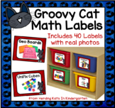 Groovy Cat Theme Math Manipulatives Labels
