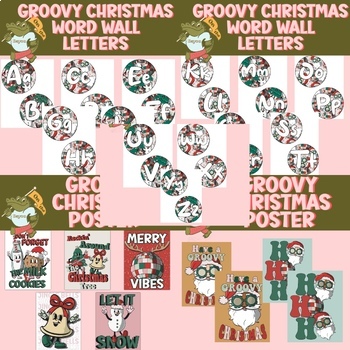 Preview of Groovy Christmas classroom decor