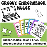Groovy Chromebook Rules Posters - Anchor Charts - Bright R