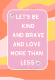 Groovy Classroom Decoration Poster: Let's Be Kind