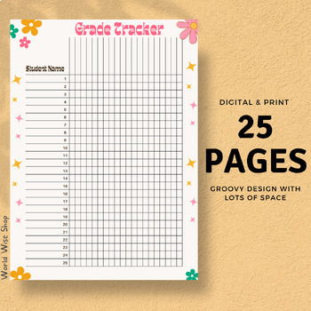 Preview of Groovy Digital & Printable Gradebook -- Editable Gradebook