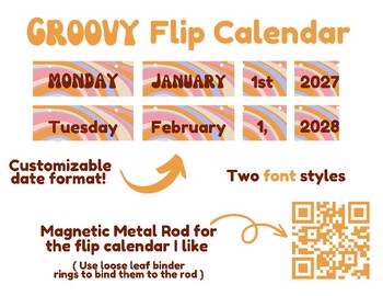 Preview of Groovy Flip Calendar