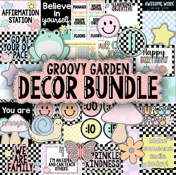 Preview of Groovy Garden Classroom Decor BUNDLE