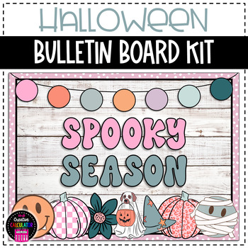 Preview of Groovy Halloween Flowers Retro Bulletin Board or Door Decor