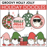 Groovy Holly Jolly Doodles | Holiday Clipart