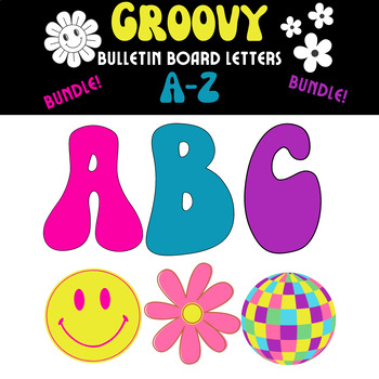 Preview of Groovy Letters BUNDLE Multiple Colors