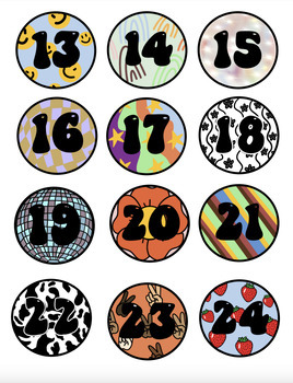 Preview of Groovy Number Labels