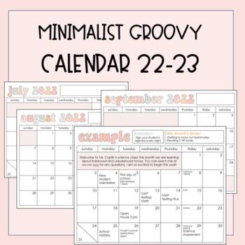 Preview of Groovy Pastel Calendar 22-23 School Year