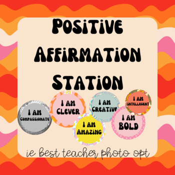 Groovy Positive Affirmation Station (mirror labels) | TPT