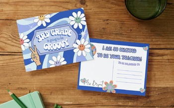 Preview of Groovy Postcard Template (Blue)