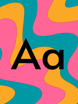 Preview of Groovy Retro Alphabet Posters | Classroom Decor | ABCs | A to Z |