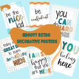 Groovy Retro Classroom Decor | Decorative Word Posters - E