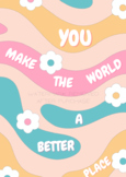 Groovy/Retro Classroom Decoration Poster: You Make the Wor