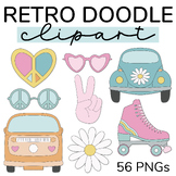 Groovy Retro Clipart For Personal & Commercial Use