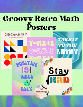Preview of Groovy Retro Funky Bulletin Board Math Posters