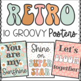 Groovy Retro Motivational Classroom Posters and Bunting