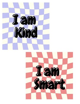 Preview of Groovy Retro Postive Affirmations